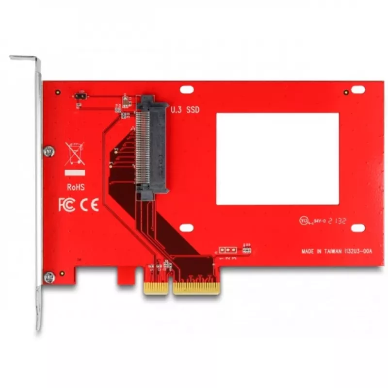DeLOCK PCI Express x4 Card to 1 x internal U.3 Red Silver
