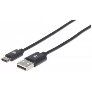 Manhattan USB-C to USB-A Cable, 50cm, Male to Male, Black, 480 Mbps (USB 2.0), Hi-Speed USB, Lifetime Warranty, Equivalent to USB2AC50CM