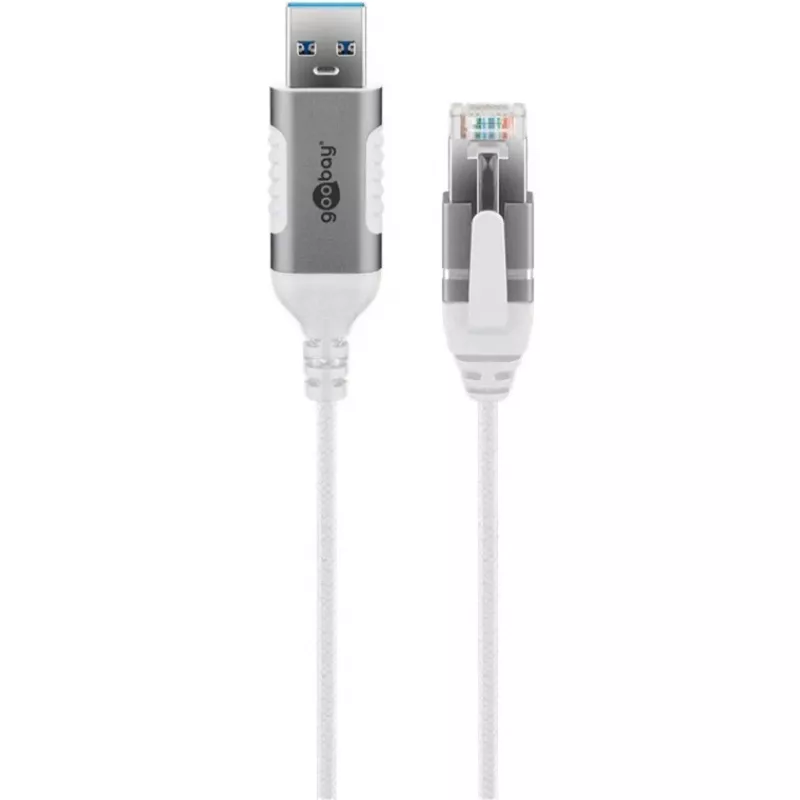 Goobay Ethernet-Cable USB-A 3.0 to RJ45 Slim 10 m - connects router, modem or (74383)