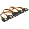 SATA cable DeLOCK 60156 0.15 m SATA 15-pin 4 x SATA 15-pin Multicolour