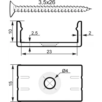 Mounting U-profile 20 mm EUROLITE 51210869 plastic