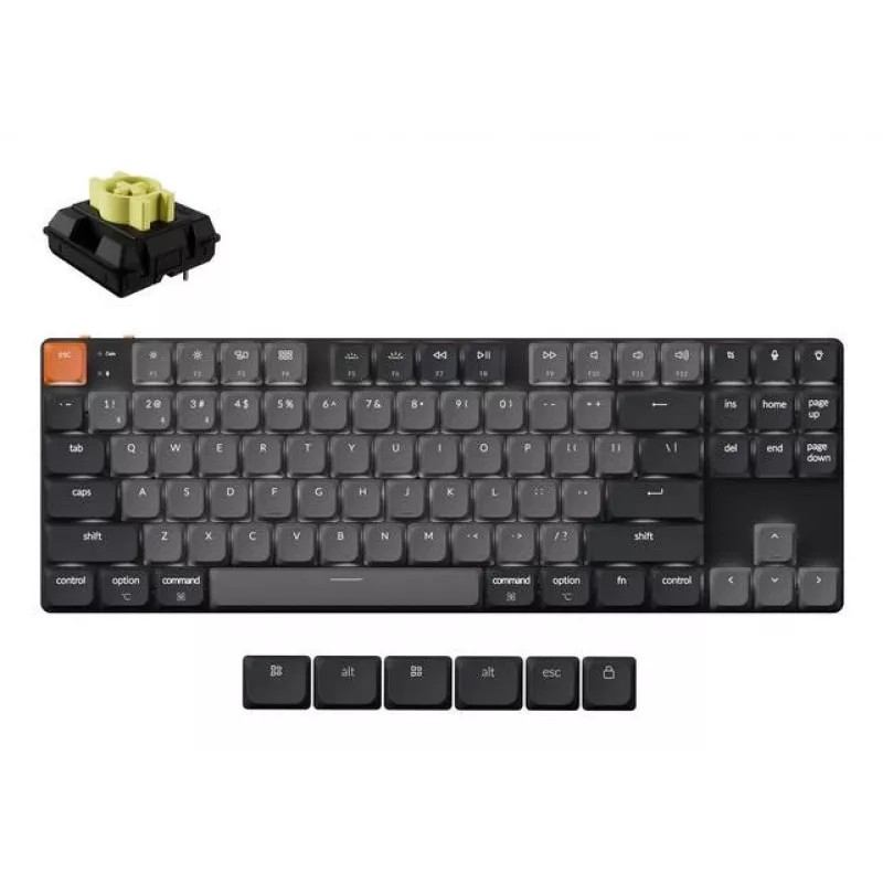 Mechanical keyboard Keychron K1X-A4 80% QWERTY English, USB + Bluetooth, 87 keys, LED backlight, Grey