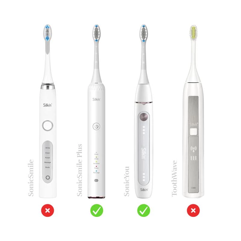 Toothbrush heads silk'n SYR4PEUZS001 — 4 replacement heads, black, medium bristles