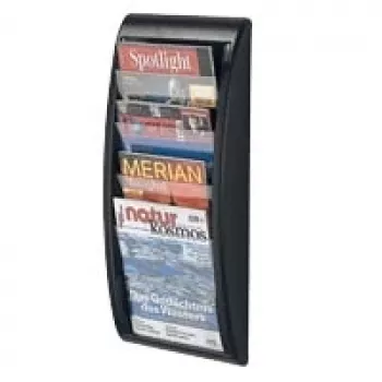 Paperflow Paper Holder Wand-Prospekthalter A4 high, 4 compartments, anthracite