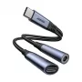 2-in-1 audio adapter Joyroom SY-C02 — Type-C to 3.5mm + Type-C, black