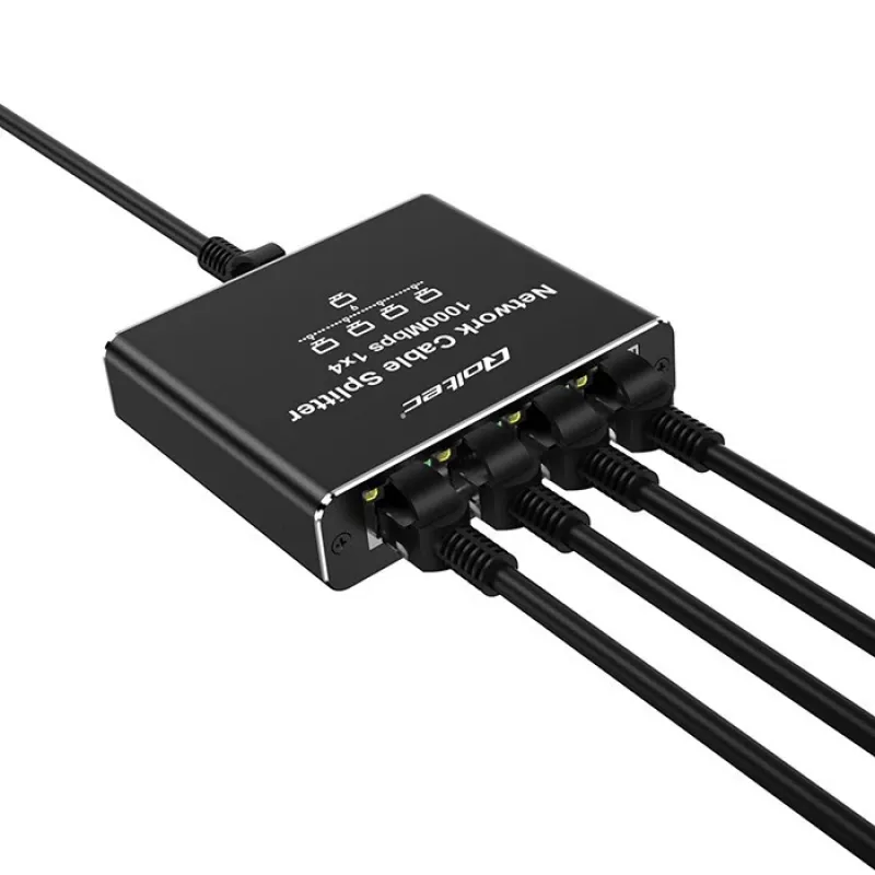 Ethernet mini switch QOLTEC 52293 1x4 RJ45, 1-in 4-out unmanaged network splitter