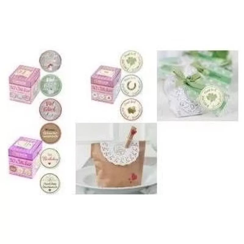 Label roll Avery Zweckform 56814 — adhesive stickers, mixed 3 designs, roll format