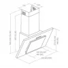 Wall-mounted extractor hood AKPO WK-4 Nero Eco 60 cm, stainless steel & tempered glass, charcoal filter, 420 m³/h, 3 speeds