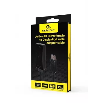 Video cable adapter GEMBIRD A-HDMIF30-DPM-01 HDMI Type A to DisplayPort 0.15 m Black