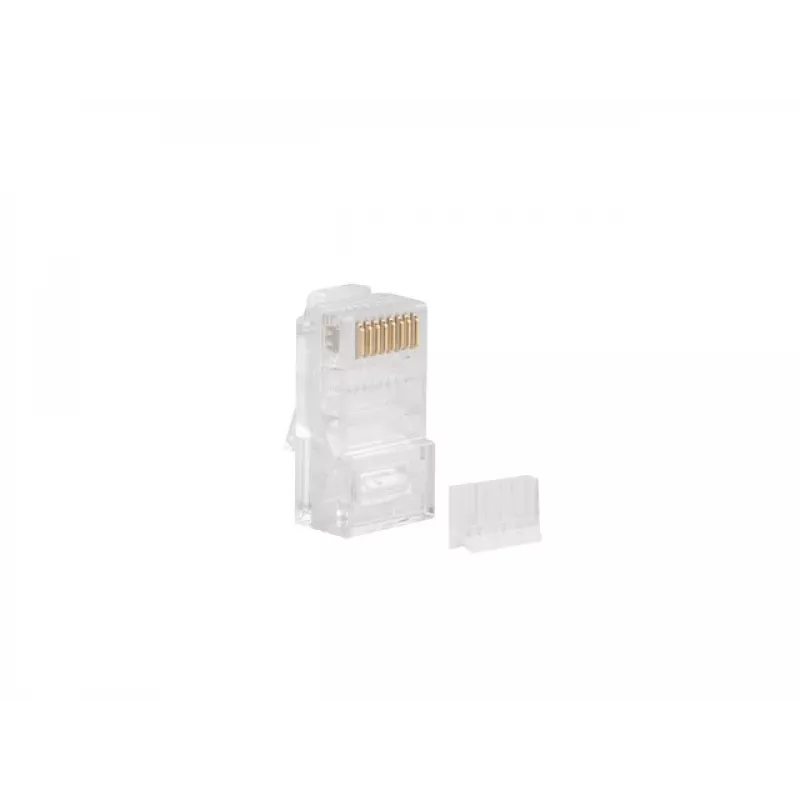 LANBERG RJ-45 wire connector PLU-6000 for Cat6 U/UTP cables, translucent/white, pack of 100