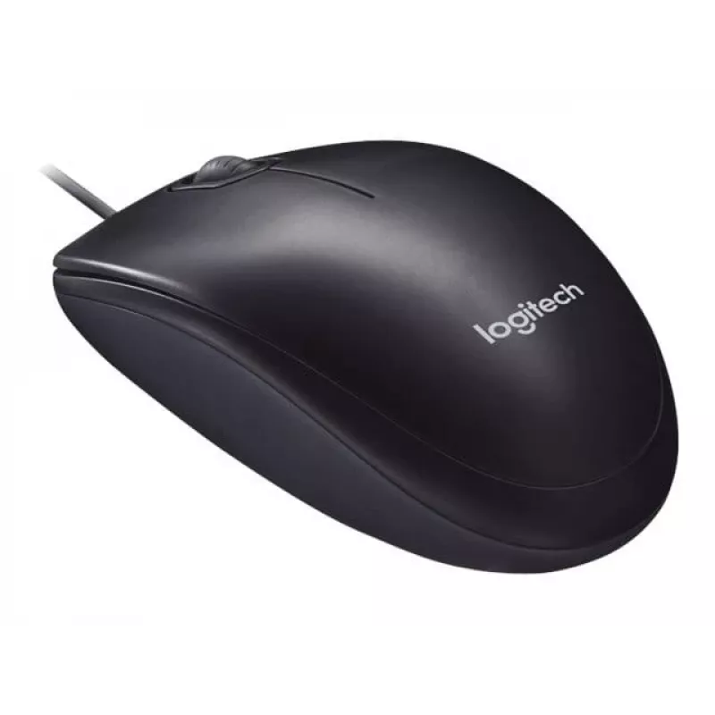 Logitech M90 wired optical office mouse — 1000 DPI, ambidextrous, USB Type-A, black