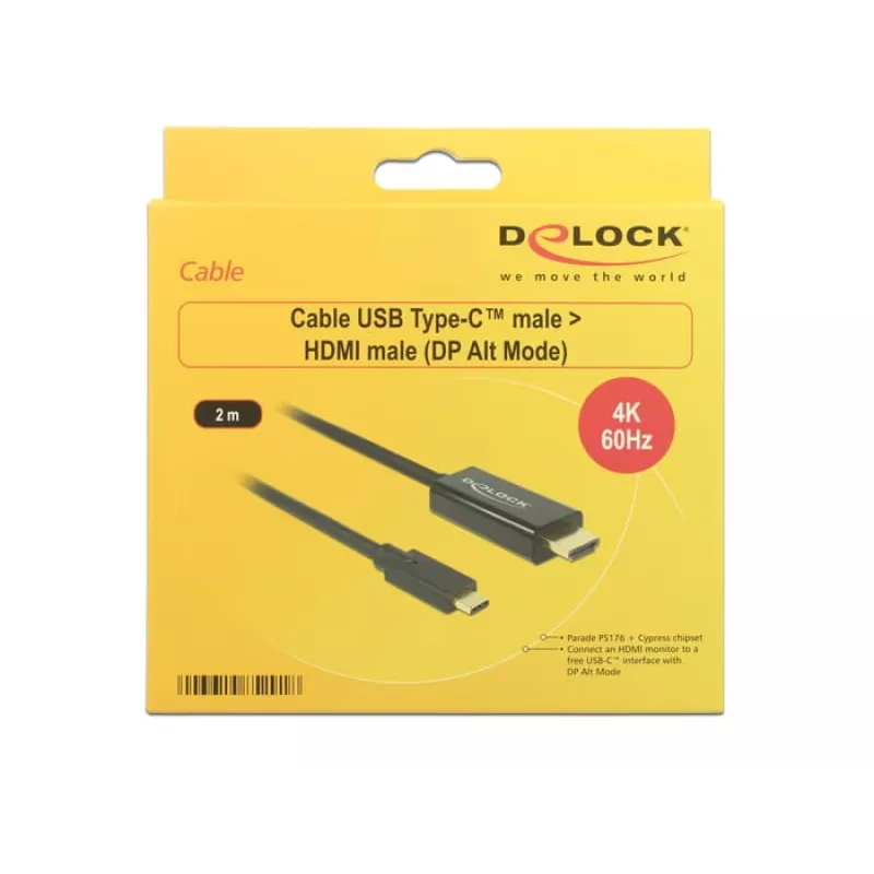 Video cable adapter DeLOCK 85291 USB Type-C HDMI 2 m Black