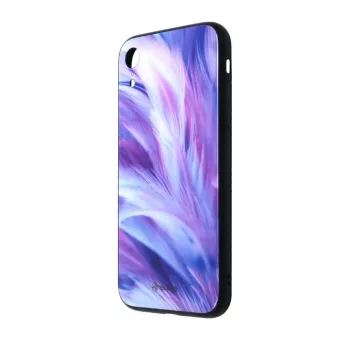 Screen protector glass Tellur Cover Glass print for iPhone XR with printed feather design