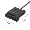 ID card scanner QOLTEC Smart chip ID card scanner — USB, black, 84.5×65×16 mm, 63 g