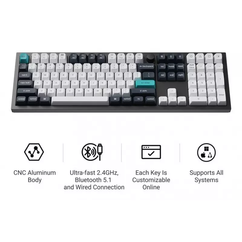 Mechanical keyboard Keychron Q6 Max QMK VIA with Gateron Jupiter switches, full-size layout