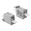 Network RJ45 Coupler DELOCK Cat.6A dual jack-to-jack for DIN-rail mounting, grey
