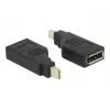 Delock Adapter mini Displayport 1,2 male > Displayport female 4K 90° turned - DisplayPort-Adapter - Mini DisplayPort (M) angled to DisplayPort (W) angled - Black (65626)