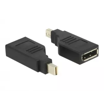 Delock Adapter mini Displayport 1,2 male > Displayport female 4K 90° turned - DisplayPort-Adapter - Mini DisplayPort (M) angled to DisplayPort (W) angled - Black (65626)