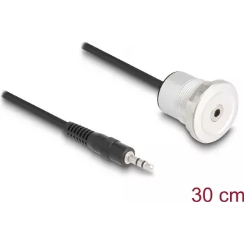 Audio Cable DeLOCK 88188 0.3m 3.5mm Male to Female Black Silver
