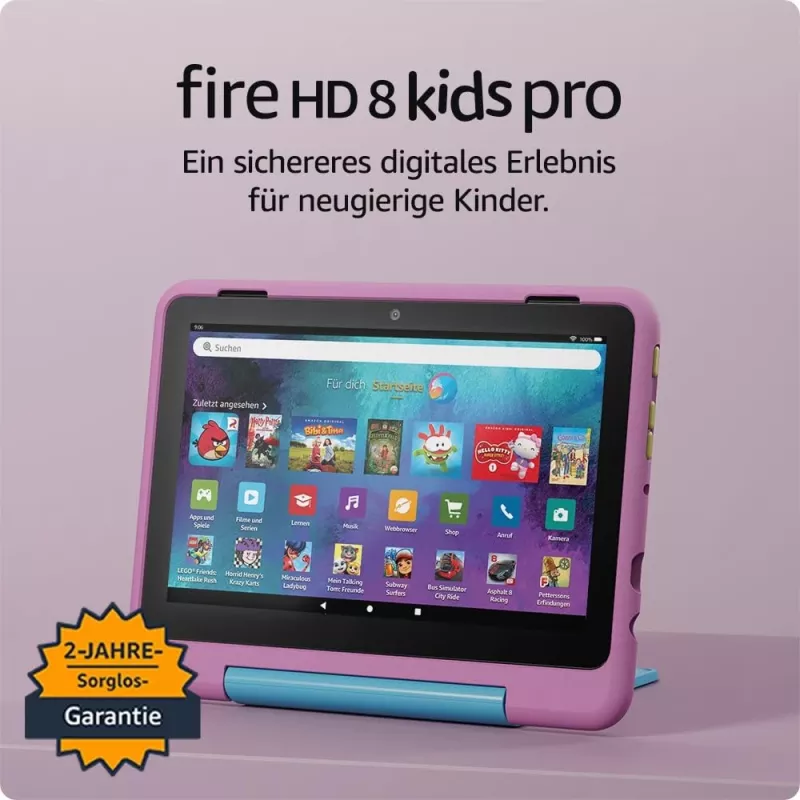 Amazon | Fire HD 8 Kids Pro (2024) | Pink | 1280 x 800 pixels | 32 GB | Wi-Fi | 802.11ac | Bluetooth version 5.2