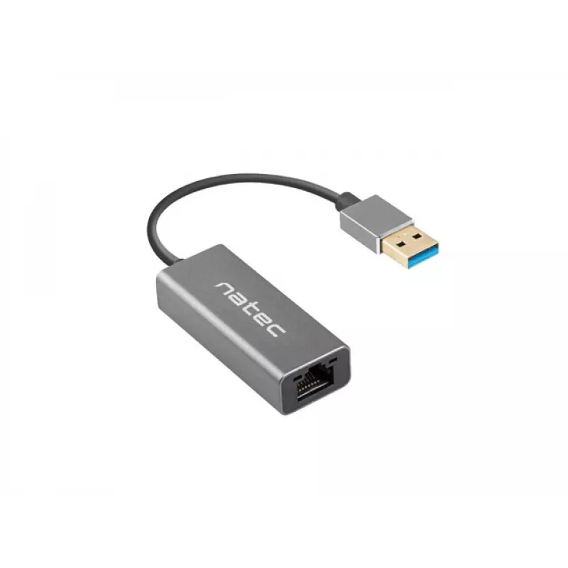USB hub NATEC Cricket USB 3.2 Gen 1 Type-A with RJ-45 Ethernet 1000 Mbit/s, aluminium housing, black