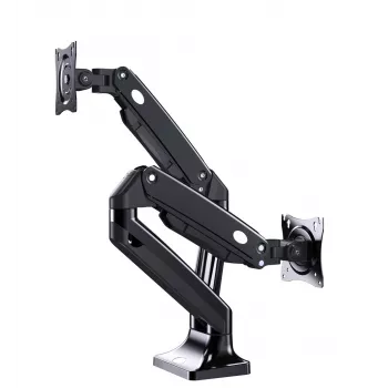 Monitor mount stand GEMBIRD MA-DA2-03 for up to 35 inch screens, clamp, VESA 75x75–100x100, 20 kg, black, dual-display