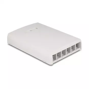 DeLOCK 67054 Keystone surface-mounted box, 6-port, white