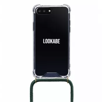 Phone necklace case Lookabe for iPhone 7/8 Plus — gold with green strap