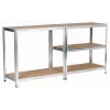Metal Storage Shelving Unit Silver 180X90X40CM