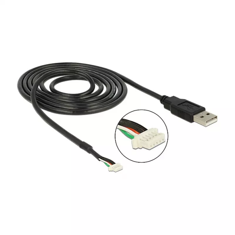 USB Cable DeLOCK 1.5m USB2.0-A/5p Black