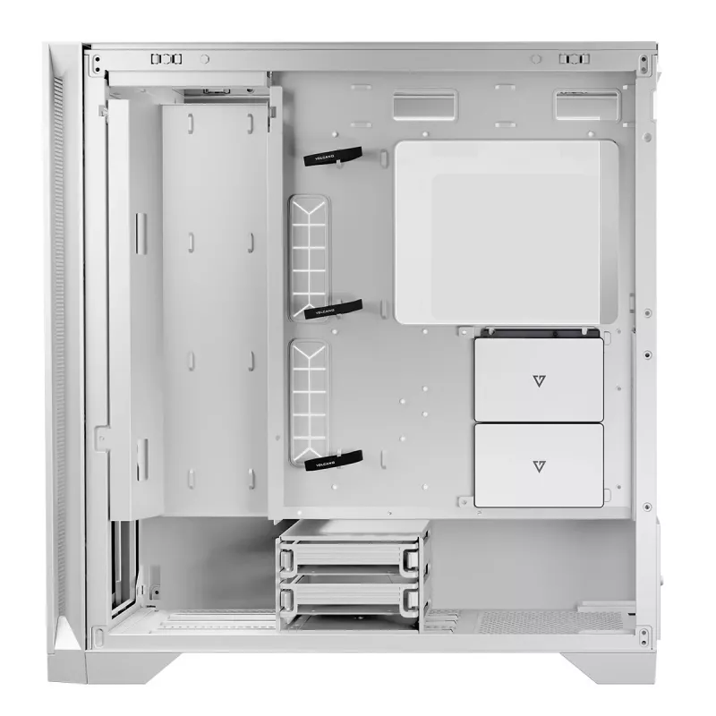 PC Case MODECOM VOLCANO EXPANSE S MIDI Tower — White, microATX, tempered glass, USB-C, supports GPU 430 mm