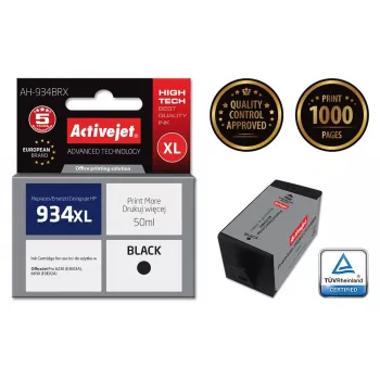 Activejet AH-934BRX Ink (replacement for HP 934XL C2P23AE; Premium; 50 ml; black)