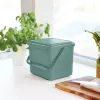Waste sorting container rotho Green 4.5 l — compact technopolymer recycling bin with hanger hole