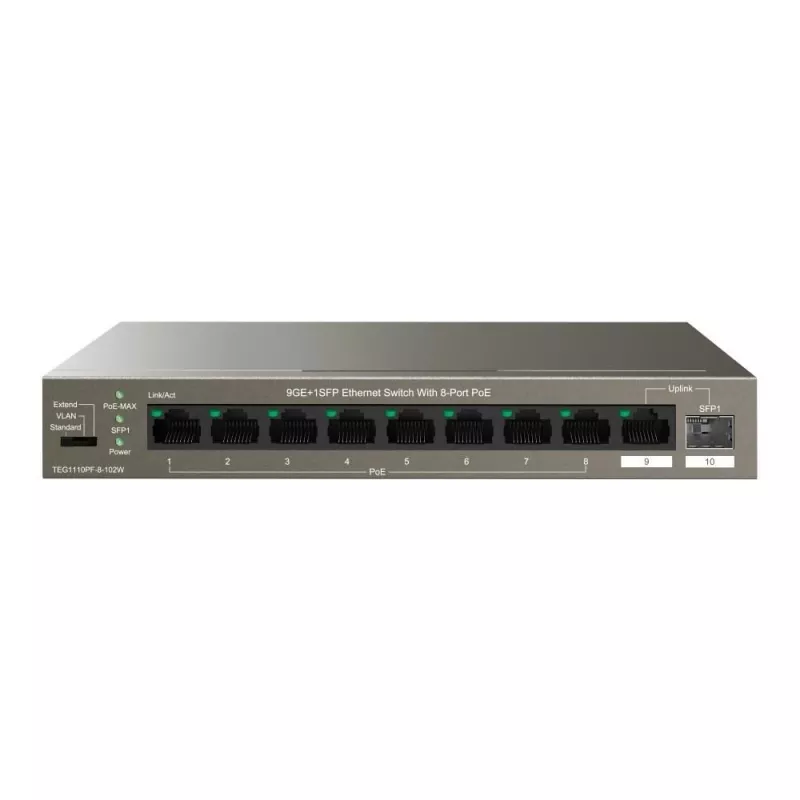Unmanaged Switch Tenda TEG1110PF-8-120W Gigabit Ethernet PoE 9 Ports