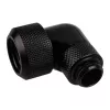 Alphacool Eiszapfen 16mm HardTube Screw-In Fitting 90° Rotatable G1/4 - Angled Compression Fitting for Liquid Cooling System - Deep Black
