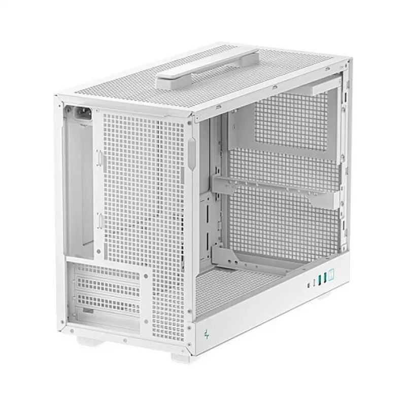 Computer case DeepCool CH160 PLUS WH Small Form Factor white, microATX, tempered glass, USB-C