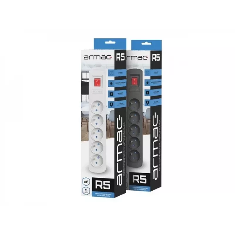 Power strip ARMAC R5 1.5 m black — model R5/CZ/15 with 1.5 m cord