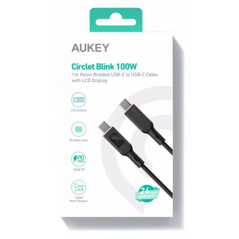 AUKEY CB-MCC102 USB Cable 1.8m USB C Black 480 Gbit/s