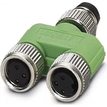 Phoenix SAC-3P-M 8Y/2XM 8FS - straight - 30 V - 4 A - Green - Silver - IP65 - IP67 - 22 mm (1696183)