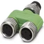 Phoenix SAC-3P-M 8Y/2XM 8FS - straight - 30 V - 4 A - Green - Silver - IP65 - IP67 - 22 mm (1696183)