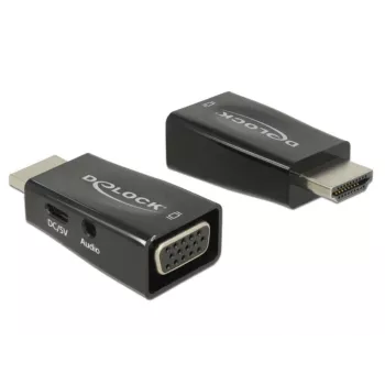 Cable Gender Changer DeLOCK 65901 HDMI A to VGA & 3.5 mm Audio Black