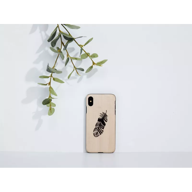 Phone case man and wood for iPhone X/XS — Indian black protective cover