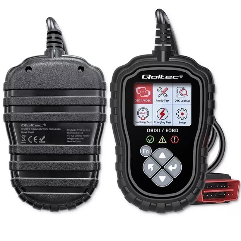 OBDII diagnostic tester QOLTEC ProLine 50685 — vehicle OBD-II scanner for 8V/25V systems