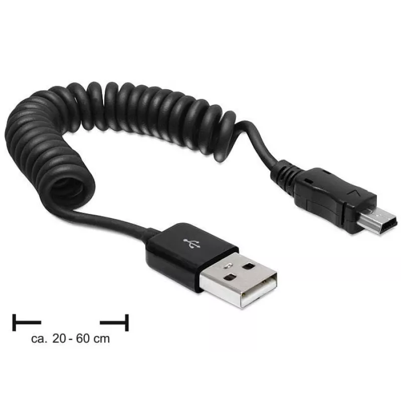 USB Cable DeLOCK USB 2.0 0.6m USB A Mini-USB A Black