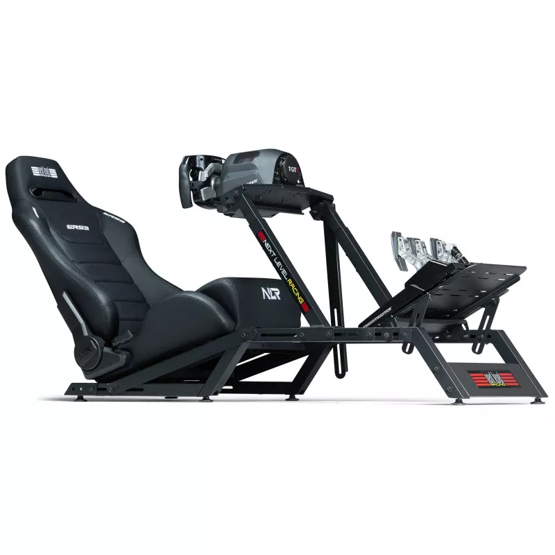 Racing-style reclining seat Next Level Racing ERS3 Elite Premium — black PU leather, reclining backrest, cockpit/floor mount compatible