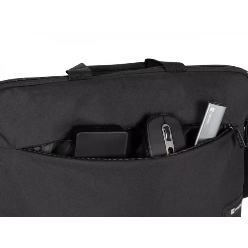 Briefcase NATEC Goa for 39.6 cm (15.6 inch) laptops, polyester, 1 chamber, shoulder strap, black