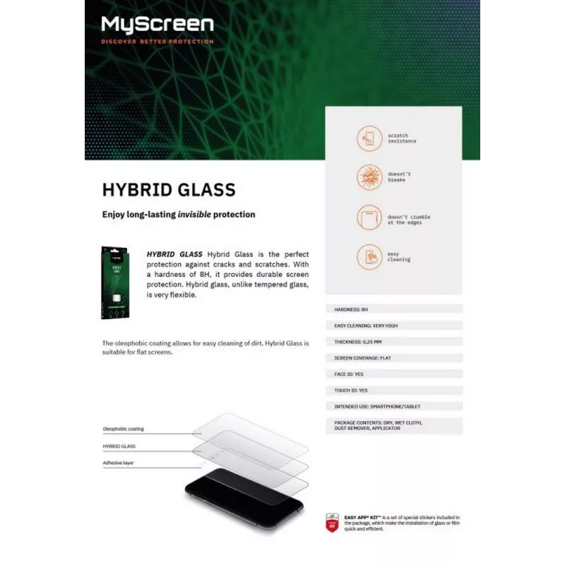 Tempered Hybrid Glass Screen Protector MyScreen for Samsung Galaxy A35 M8101HG 9H hardness