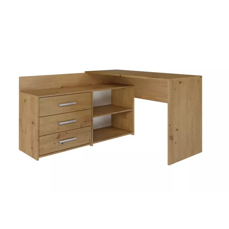 Corner computer desk Top e Shop DANY ARTISAN KPL, L-shaped particle board, oak colour