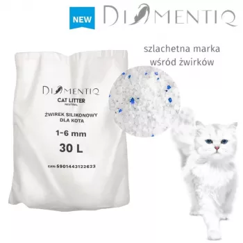 Cat litter DIAMENTIQ Neutral clumping silicone granules 30 L — unscented, 1–6 mm