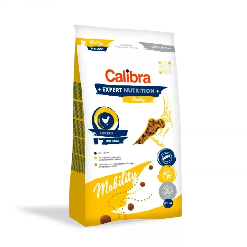 Dry dog food Calibra Expert Nutrition Mobility 12 kg — adult dogs, joint support, chicken, 28% protein, 15% fat